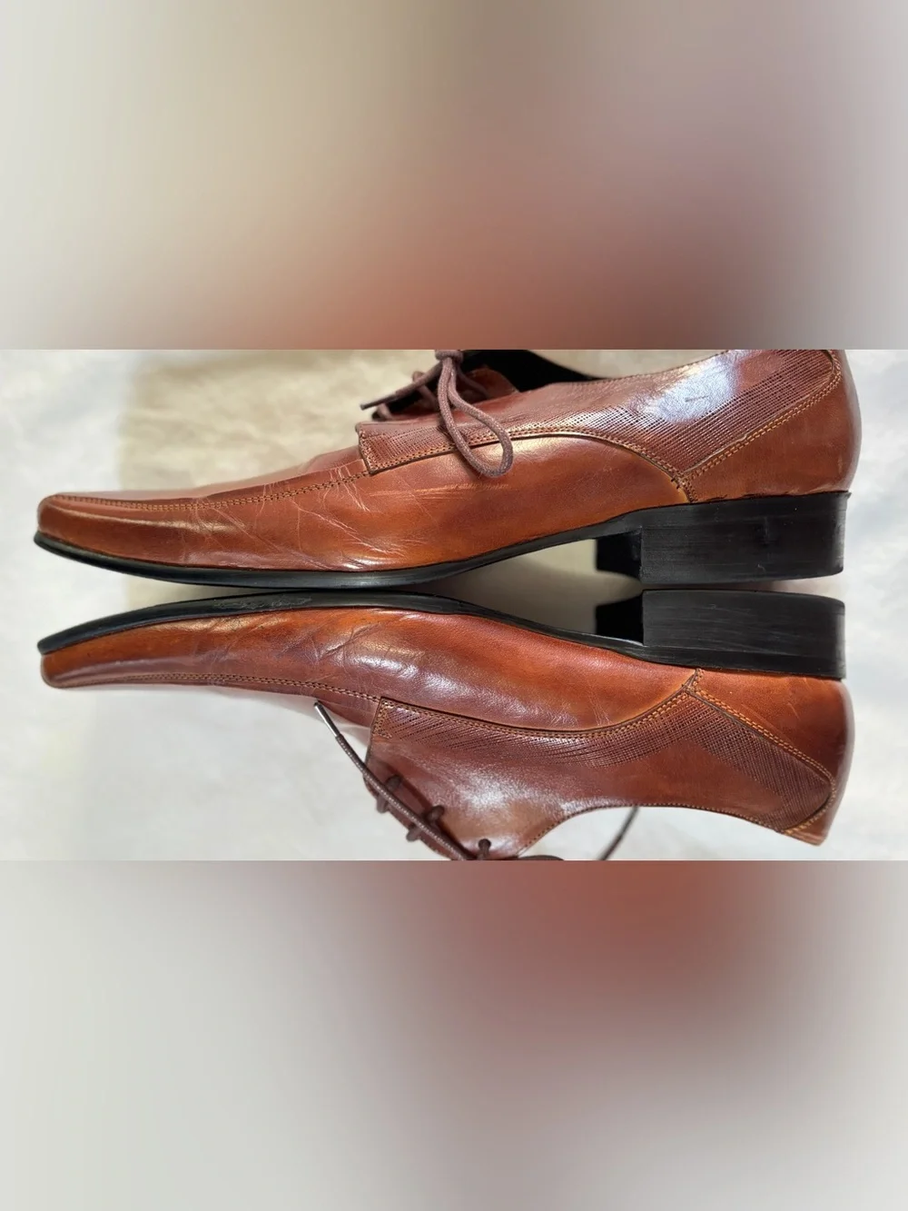 Kenneth Cole NY Brown Leather Square Toe Dress Shoes Men’s 11